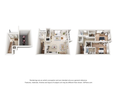 Floor plan for 2 beds, 2.5 baths, 1481 sqft
